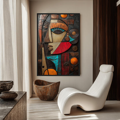 Mayan Mask Mexican Art Canvas Print Detail | PaintFu