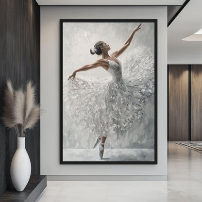 Ballerina Elegance Modern Art Canvas Print Detail | PaintFu