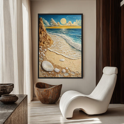 Beach Art Boho Style Canvas Print Detail | PaintFu