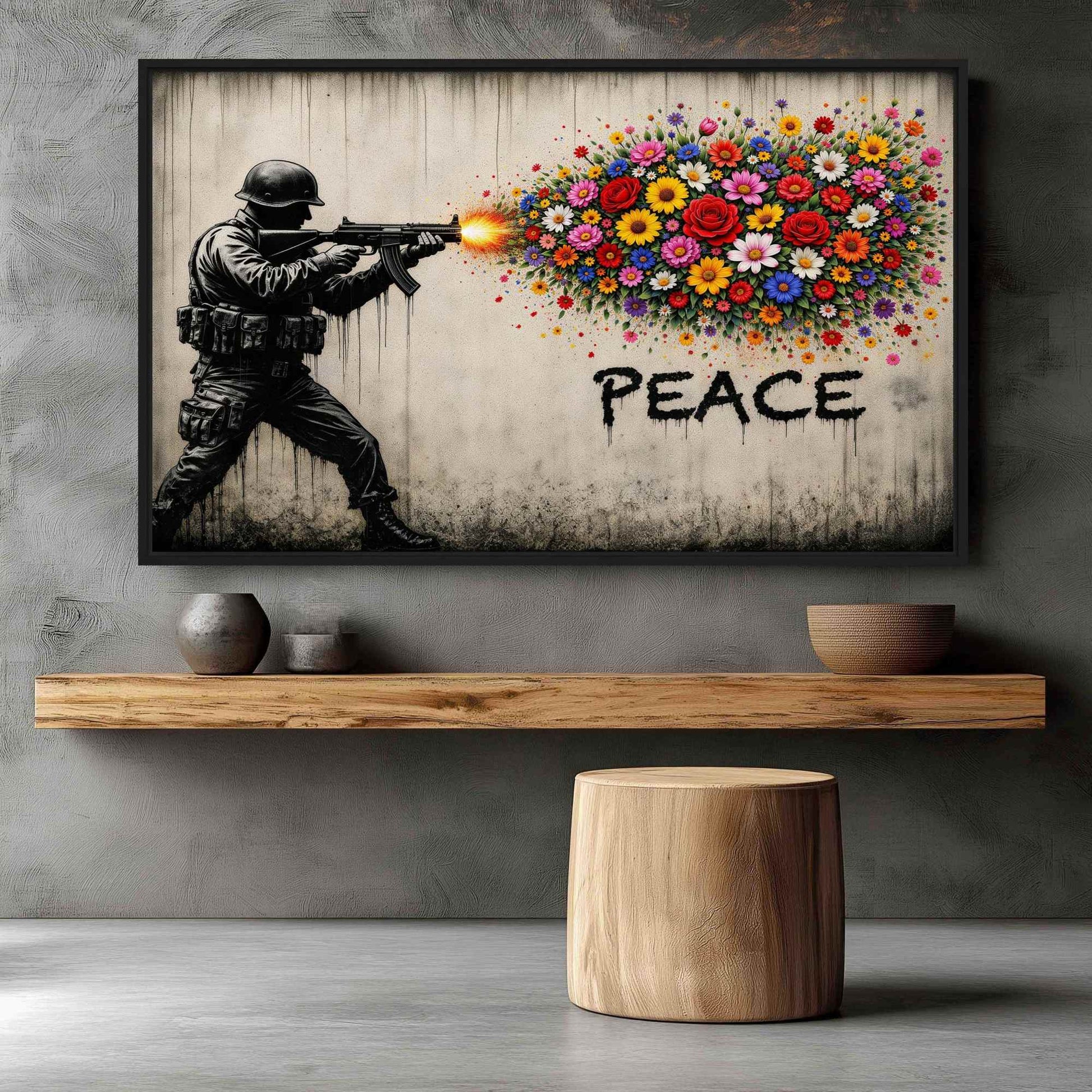 Floral Peace Street Art Digital Print - PaintFu