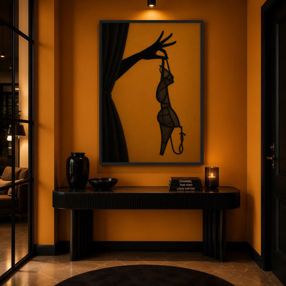 Sensual Lingerie Bra Minimalist Art Framed Canvas