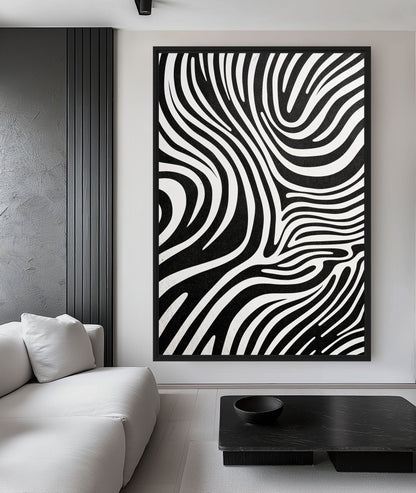 Black & White Pattern Art Digital Print - PaintFu