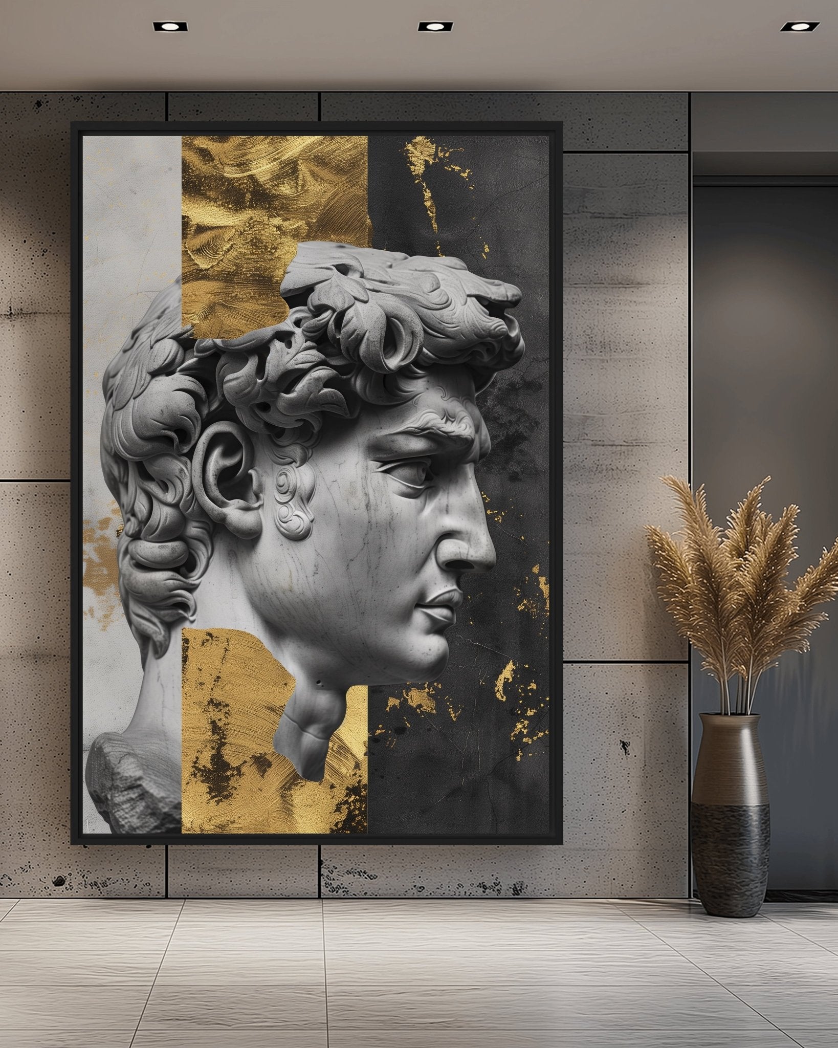 David Sculpture Greek Mythology Art Framed Canvas