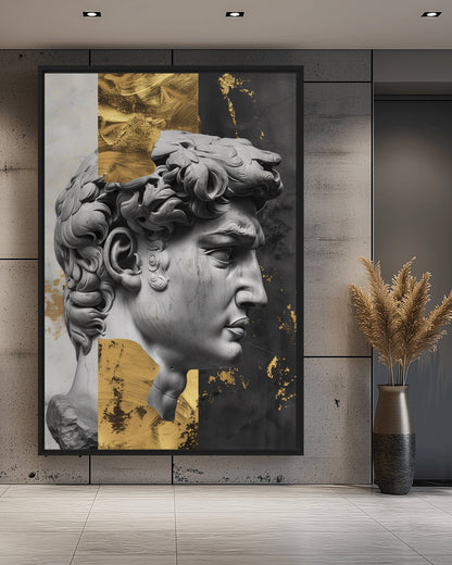 David Sculpture Greek Mythology Art Framed Canvas