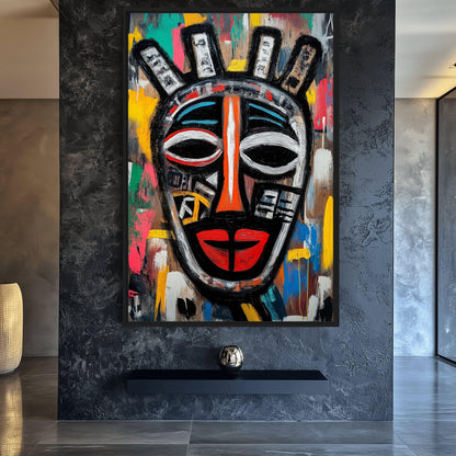 African Mask African Art Framed Canvas