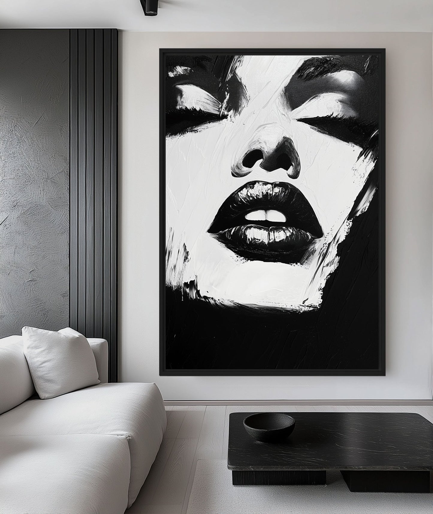 Black And White Abstract Female Digital Print
