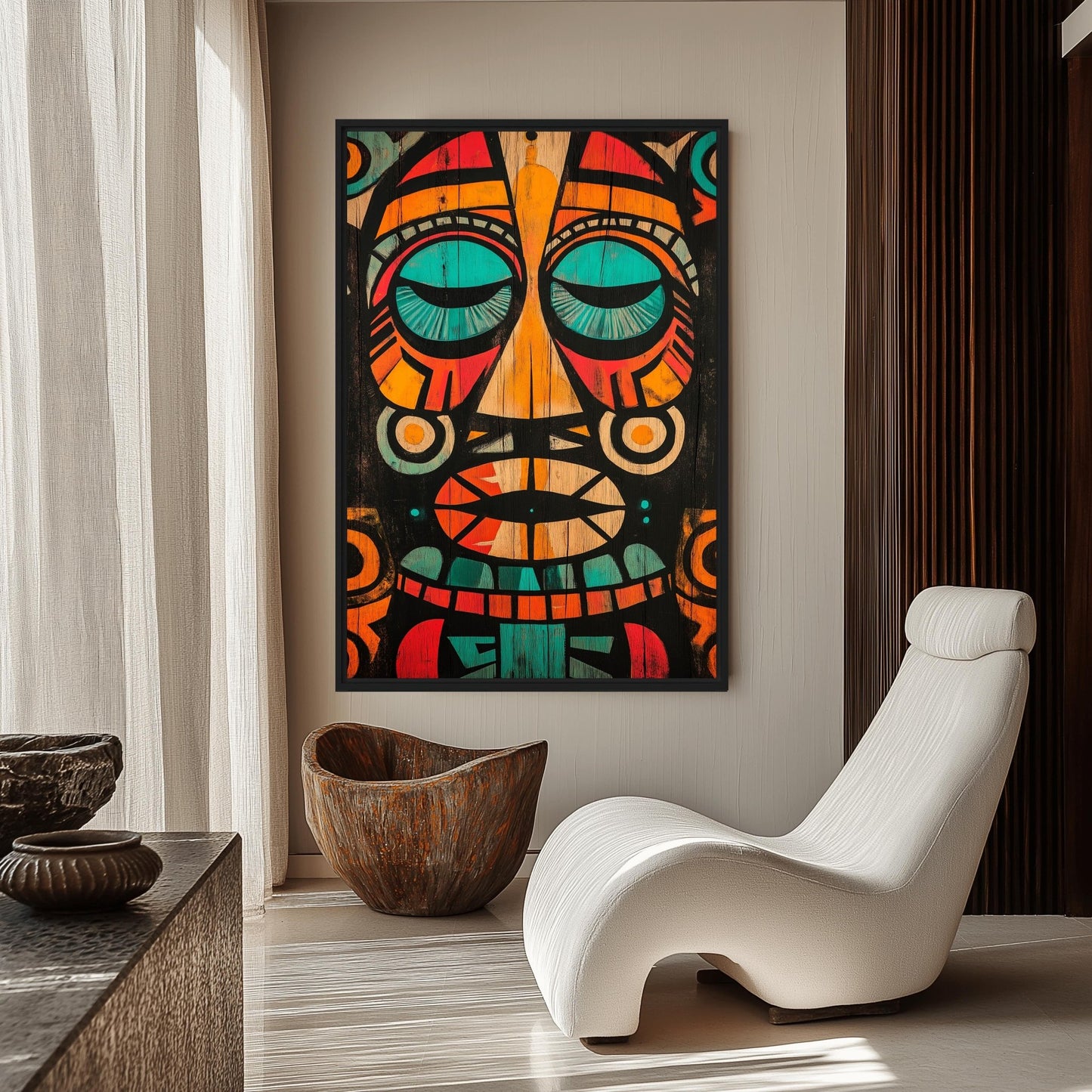Mayan Mask Mexican Folk Art Digital Print