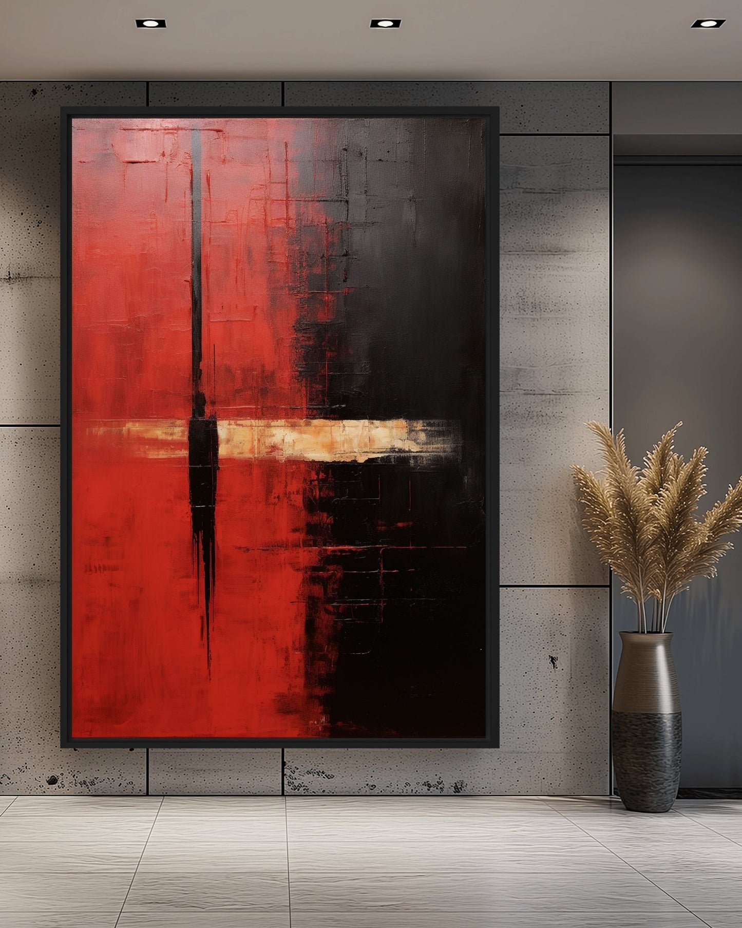 Mark Rothko Style Art Red Black Framed Canvas