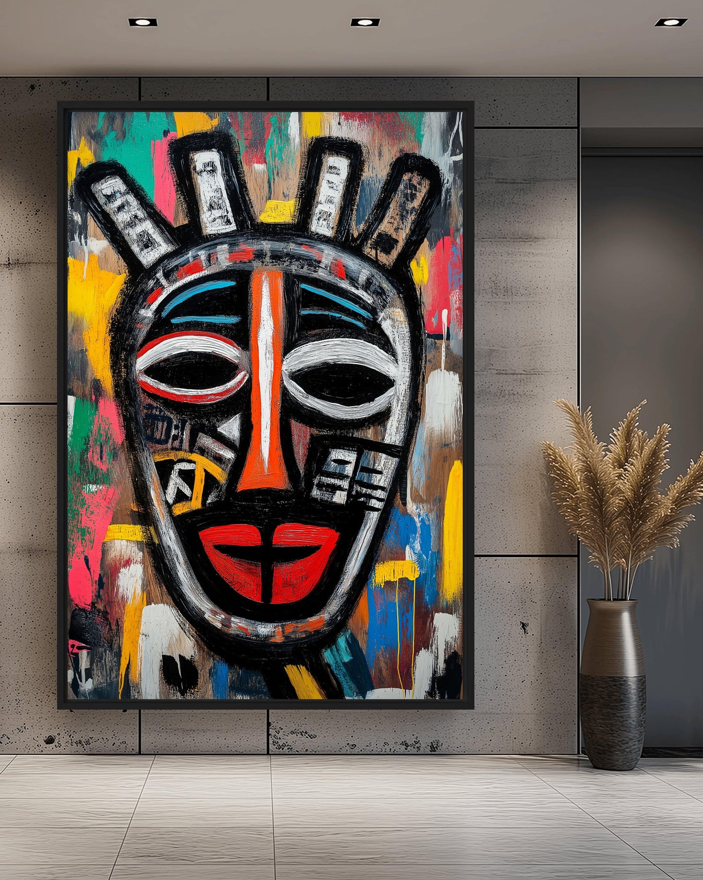 African Mask African Art Framed Canvas