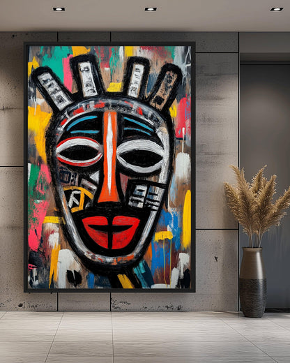 African Mask African Art Framed Canvas