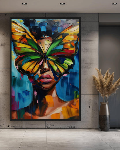 Woman Butterfly Face Art Digital Print