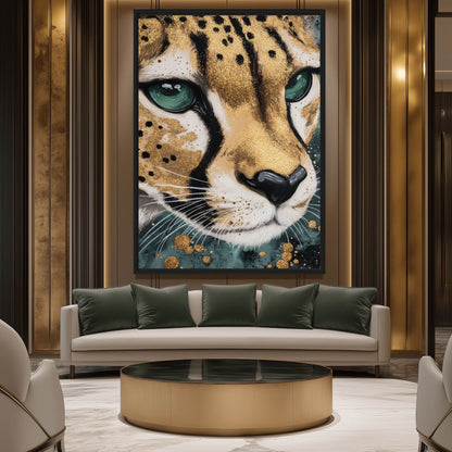 Beautiful Cheetah Modern Art Framed Canvas