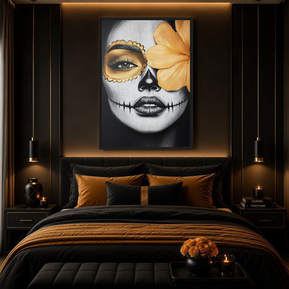 Sugar Skull Woman Portrait Digital Print - PaintFu