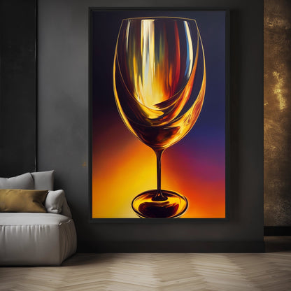 Wine Glass Abstract Art Canvas Print Detail | PaintFu