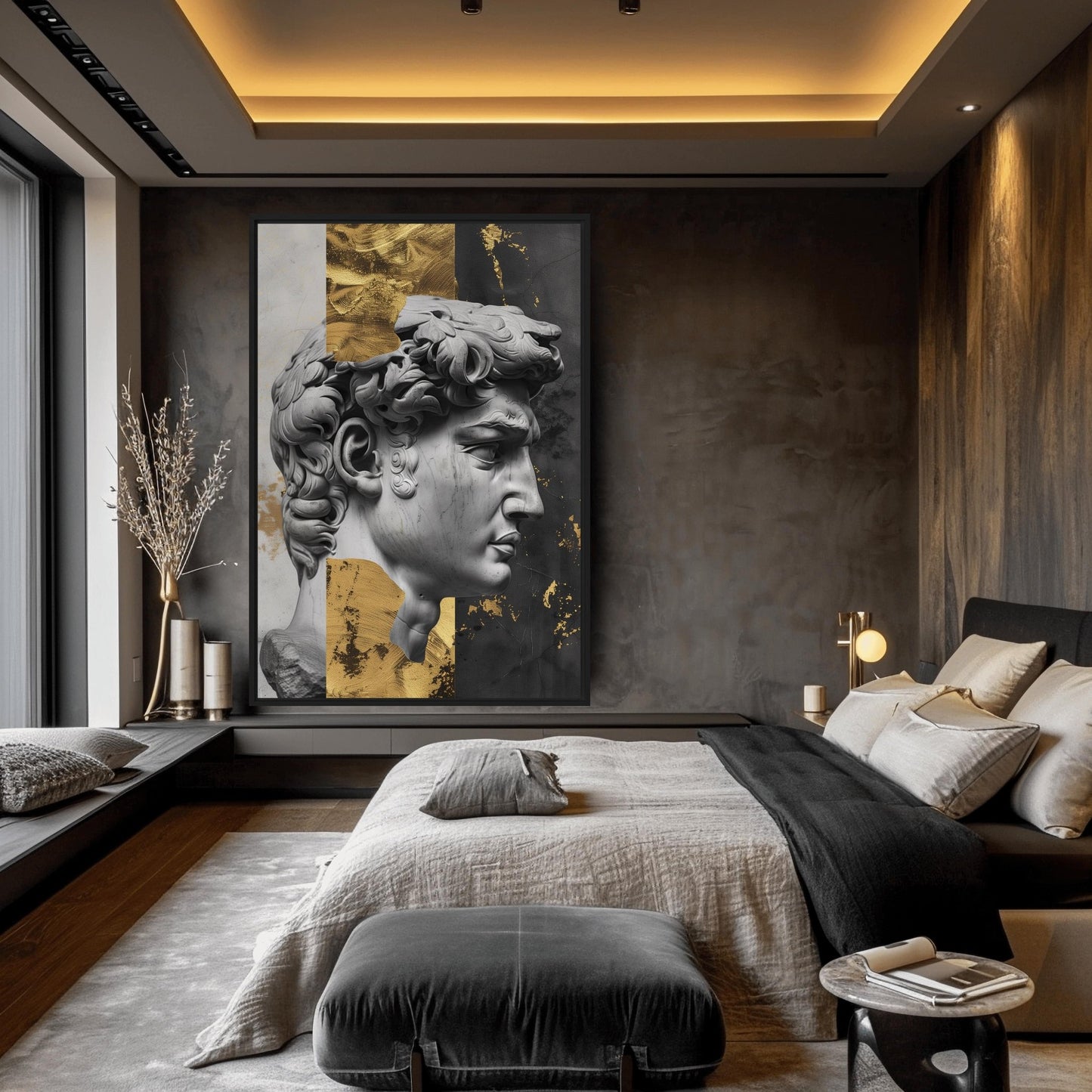 David Sculpture Greek Mythology Art Framed Canvas
