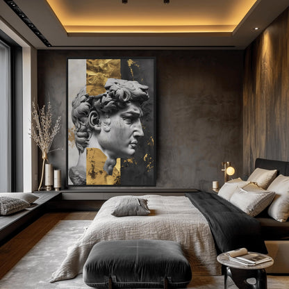 David Sculpture Greek Mythology Art Framed Canvas