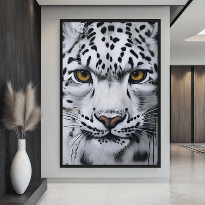 Snow Leopard Wildlife Art Canvas Print Detail | PaintFu