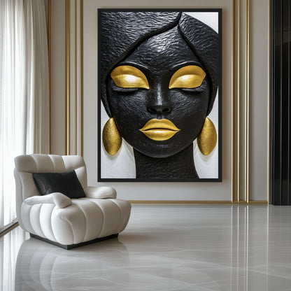 Luxury African Woman Canvas Print Detail | PaintFu