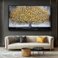 Yellow Tree Modern Art Framed Canvas