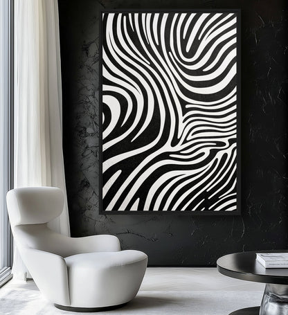 Black & White Pattern Art Digital Print - PaintFu
