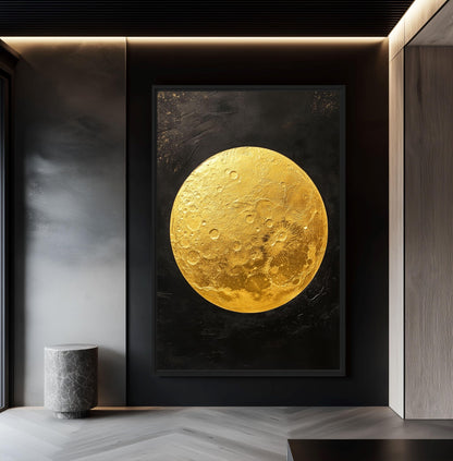 Full Moon Celestial Art Canvas Print Detail | PaintFu