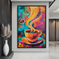 Coffee Abstract Art Framed Canvas