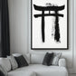 Japanese Torii Gate Minimalist Art Framed Canvas