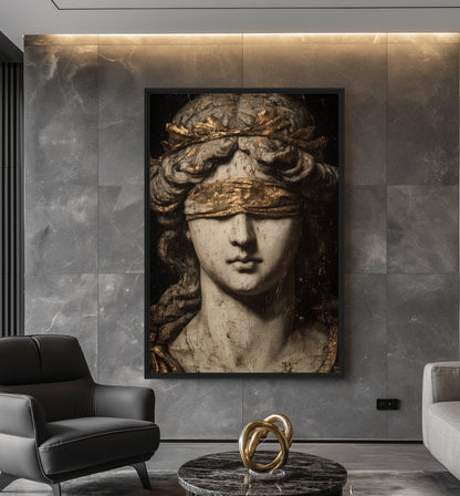 Lady Justice Trendy Art Canvas Print Detail | PaintFu