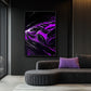 Purple Sports Car Framed Canvas