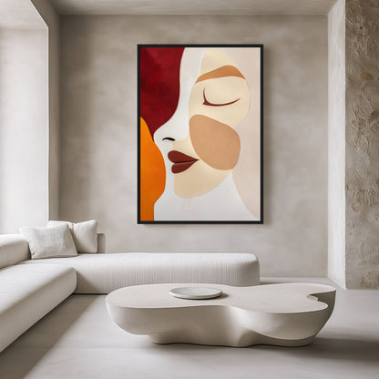 Female Face Minimalist Art Canvas Print Detail | PaintFu