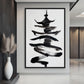 Chinese Pagoda Minimalist Art Digital Print