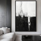 Black White Abstract Art Framed Canvas