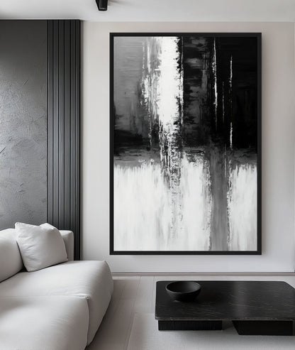 Black White Grey Abstract Art Digital Print