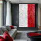 White Red Modern Art Framed Canvas