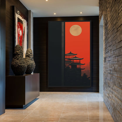 Japanese Minimalist Art Framed Canvas