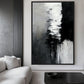 Black White Abstract Art Framed Canvas