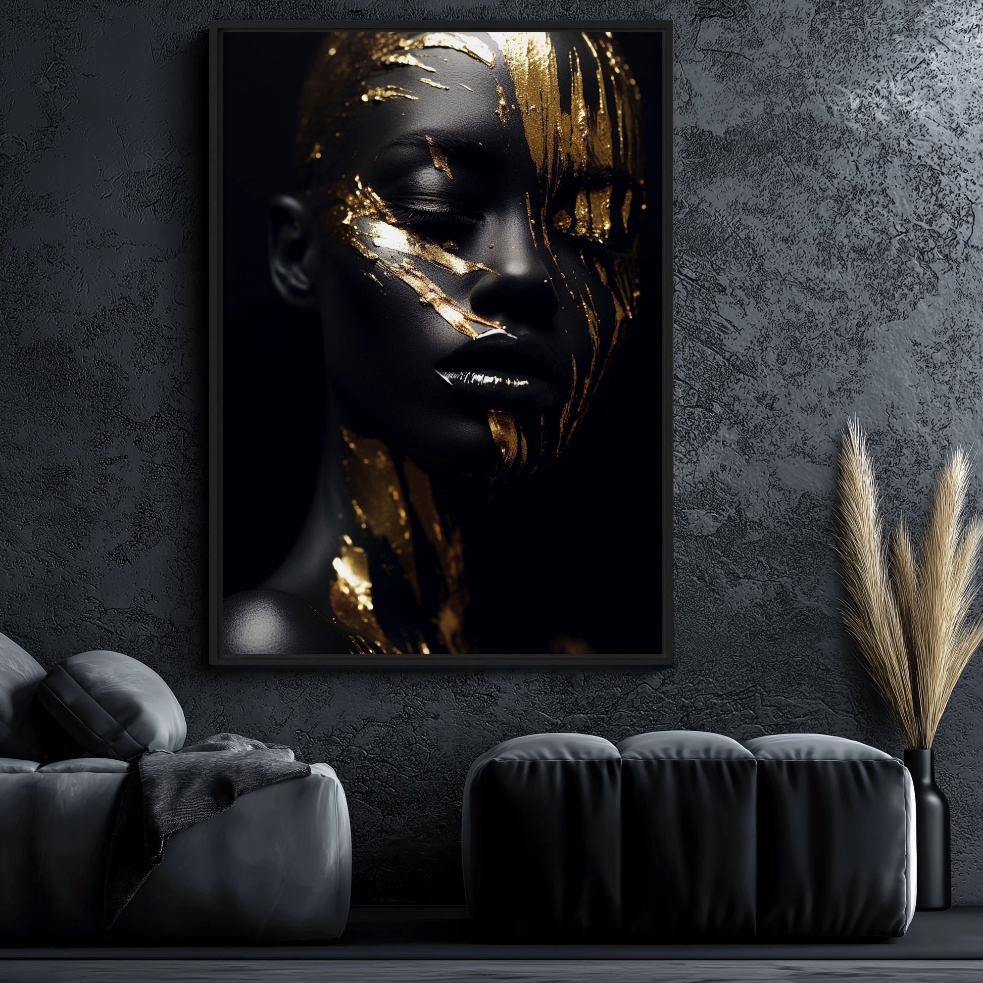 African Woman In Gold Art Digital Print