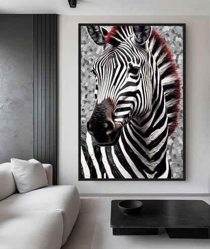 Zebra Modern Art Framed Canvas