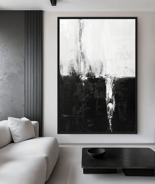 Black White Abstract Art Digital Print