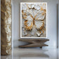 Butterfly White & Gold Modern Art Digital Print