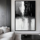 Black White Grey Abstract Art Framed Canvas