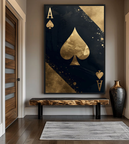 Ace of Spades Luxury Art Framed Canvas