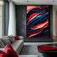 Navy Red Modern Art Framed Canvas
