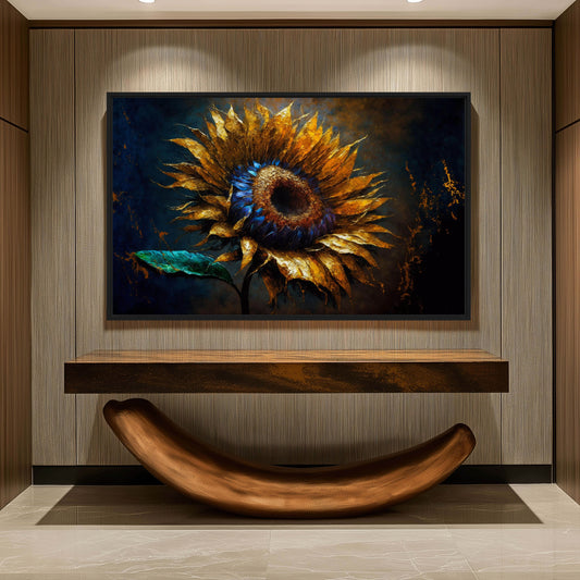 Sunflower Floral Art Framed Canvas - PaintFu