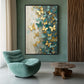 Butterflies Teal Gold Modern Art Framed Canvas
