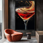 Abstract Cocktail Bar Wall Art Framed Canvas - PaintFu