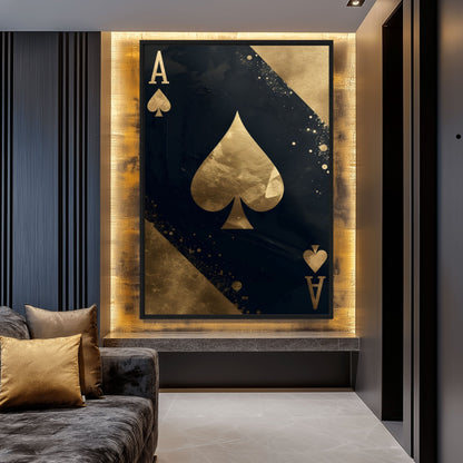 Ace of Spades Luxury Art Framed Canvas