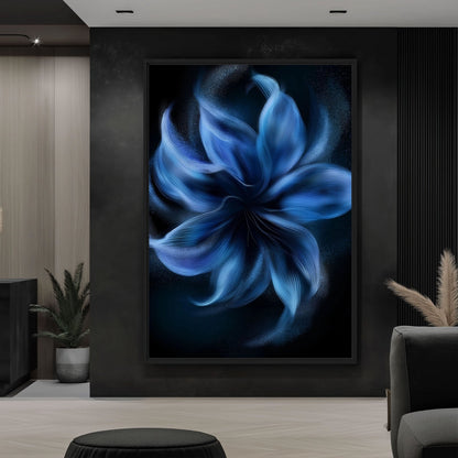 Blue Flower Minimalist Art Digital Print