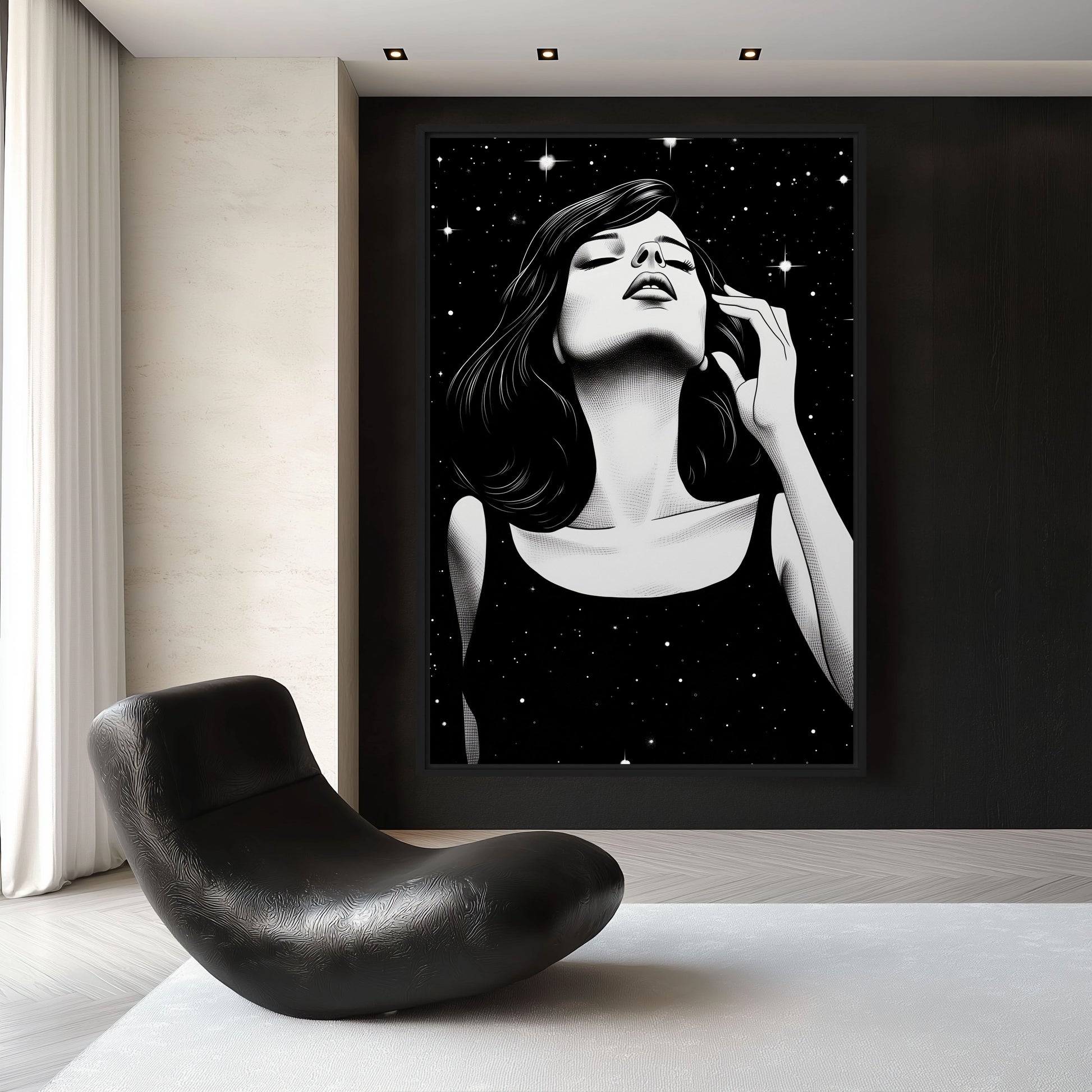 Space Woman Pop Art Framed Canvas - PaintFu