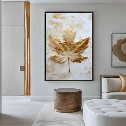 Golden Maple Leaf Floral Art Digital Print